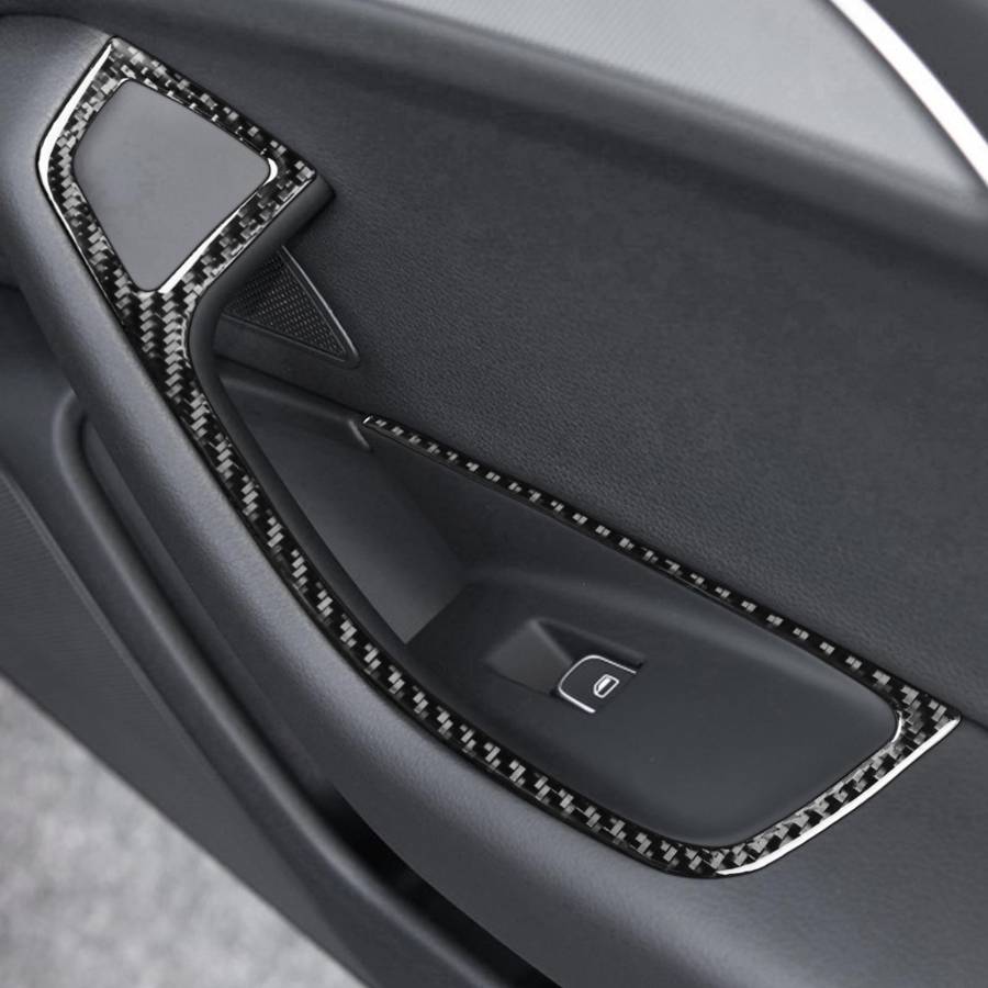 Car Carbon Fiber Glass Lifter Short Style Decorative Sticker for Audi A6 S6 C7 A7 S7 4G8 2012-2018 R