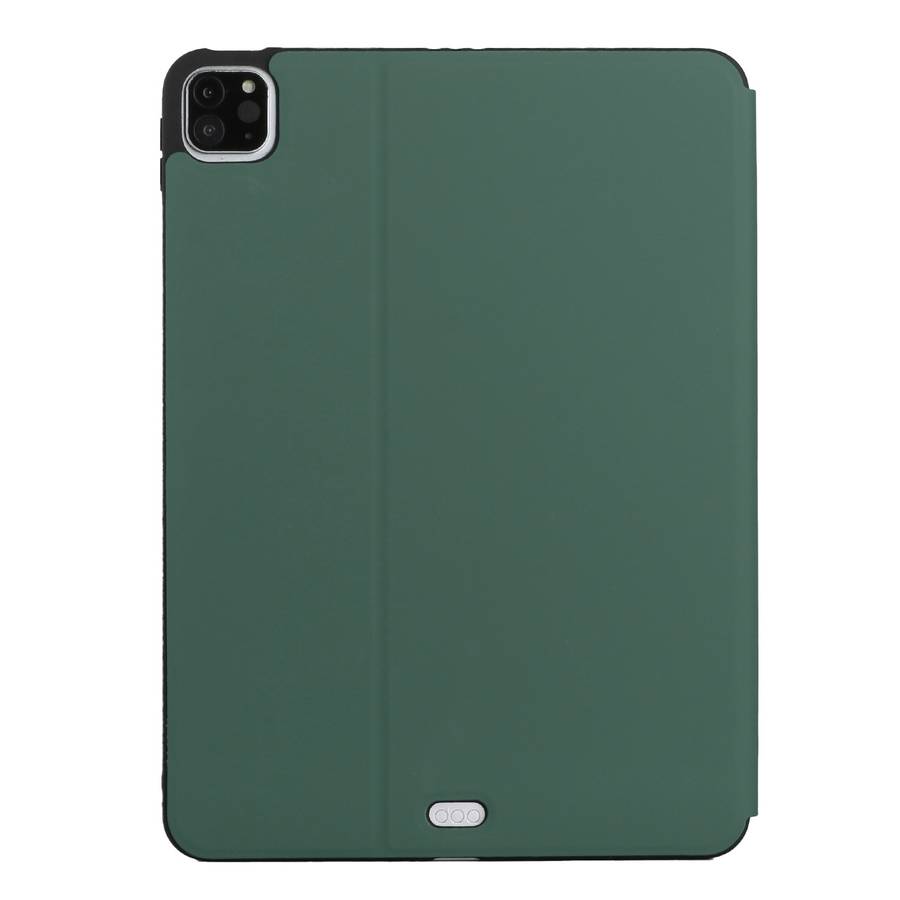 For iPad Pro 11 2020 & 2018 Dual-Folding Horizontal Flip Tablet Leather Tablet Ca ... (Dark Green)