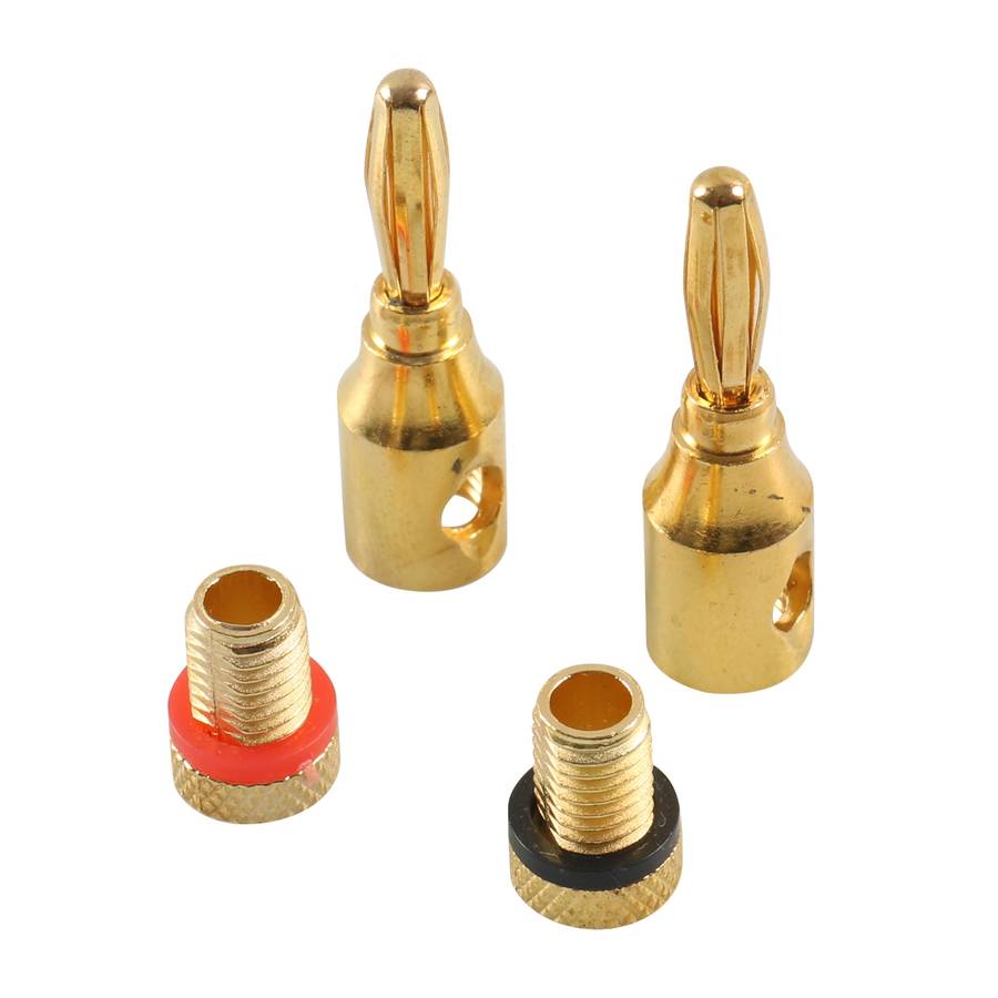 A6522 32 in 1 Car Gold-plated Red and Black 4mm Banana Head Audio Plug