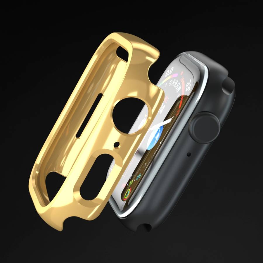 Electroplated PC Hollow Watch Protective Case For Apple Watch Series 9 / 8 / 7 41mm(Gold)
