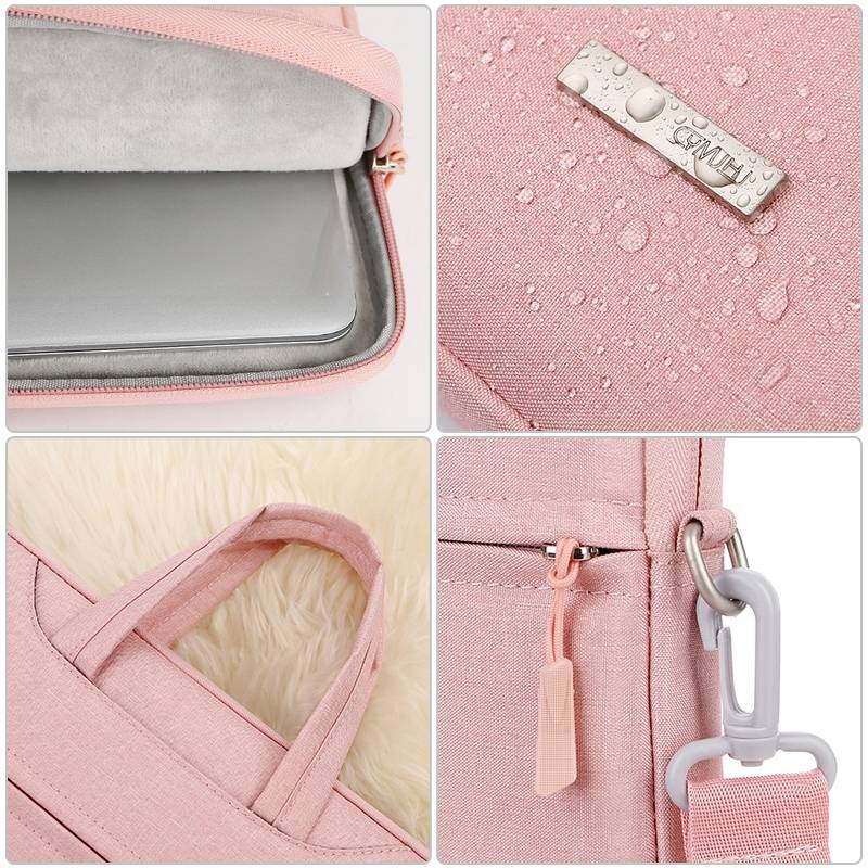 Handbag Laptop Bag Inner Bag with Shoulder Strap/Power Bag, Size:12 inch(Pink)