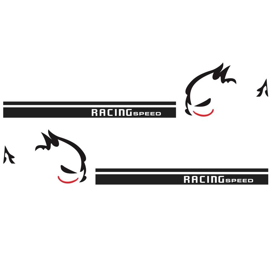 2 PCS/Set D-49 Evil Rabbit Pattern Car Modified Decorative Sticker(Black+Red)