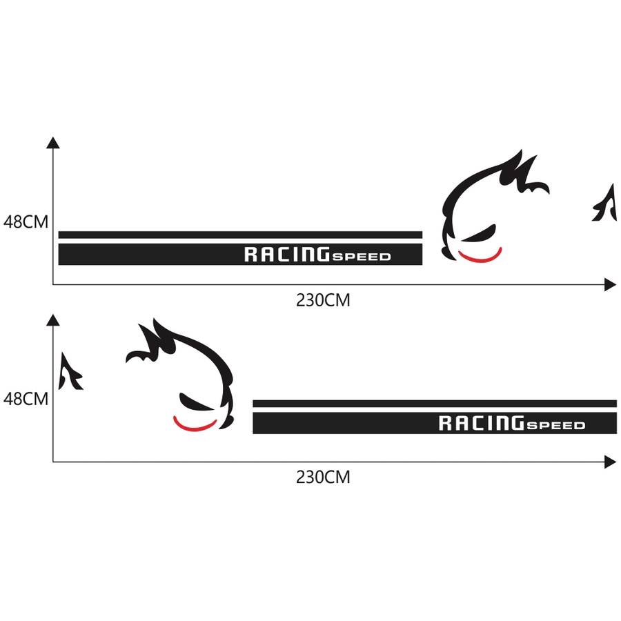 2 PCS/Set D-49 Evil Rabbit Pattern Car Modified Decorative Sticker(Black+Red)