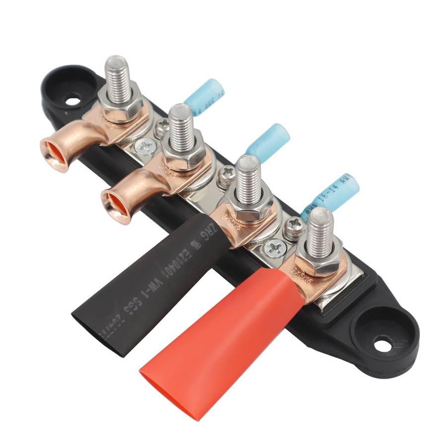 Red M8 Stud RV Ship High Current Power Distribution Terminal Block with Accessories