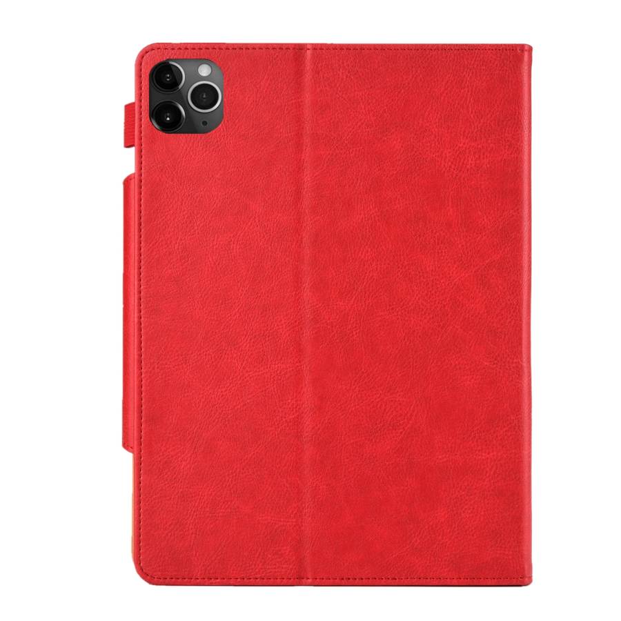 For iPad Pro 11 (2020) & (2018) Big Metal Button Business Tablet PC Protective Leather C ... (Red)