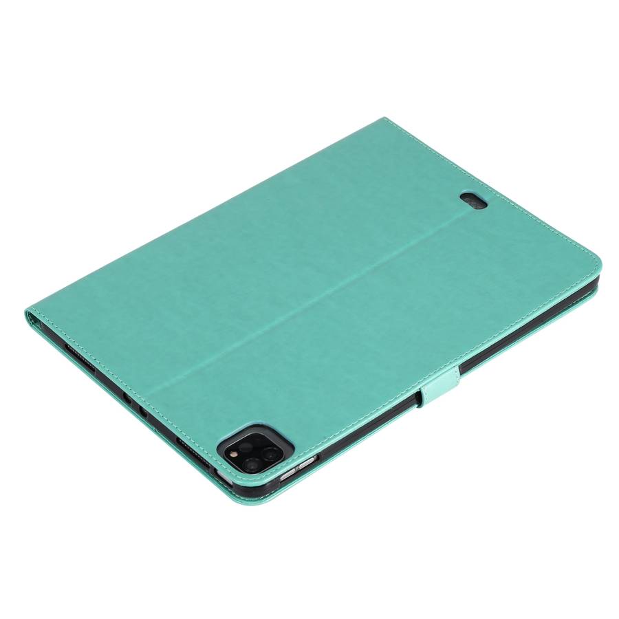 For iPad Pro 11 (2020) Pressed Printing Woman and Cat Pattern Horizontal Flip Leather ... (Green)