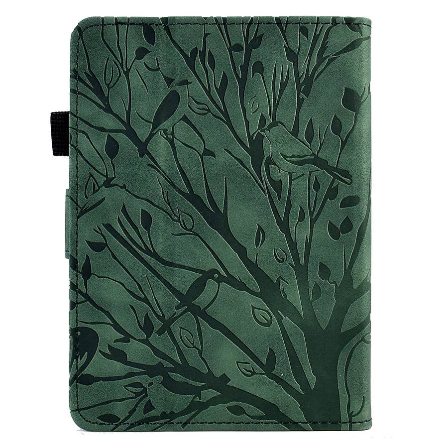 For Amazon Kindle 11th 2022 Fortune Tree Pressure Flower PU Tablet Case with Wake-up / Sleep Functio