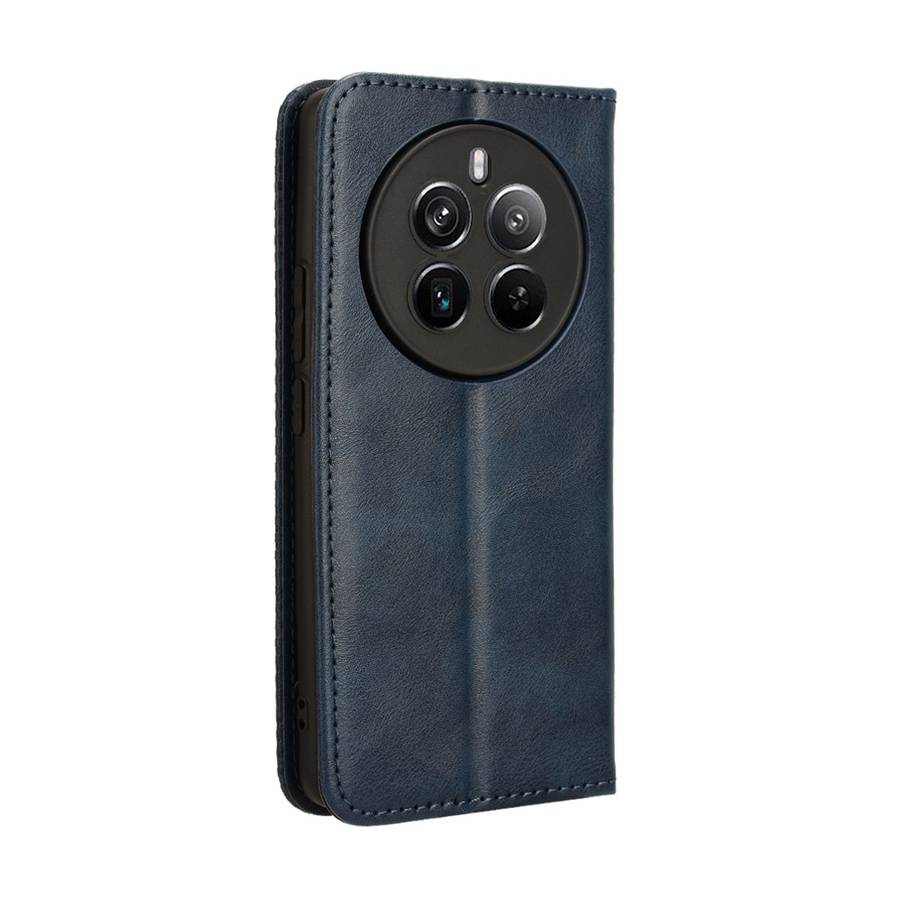 For Realme Narzo 70 Pro 5G Magnetic Buckle Retro Texture Leather Phone Case(Blue)