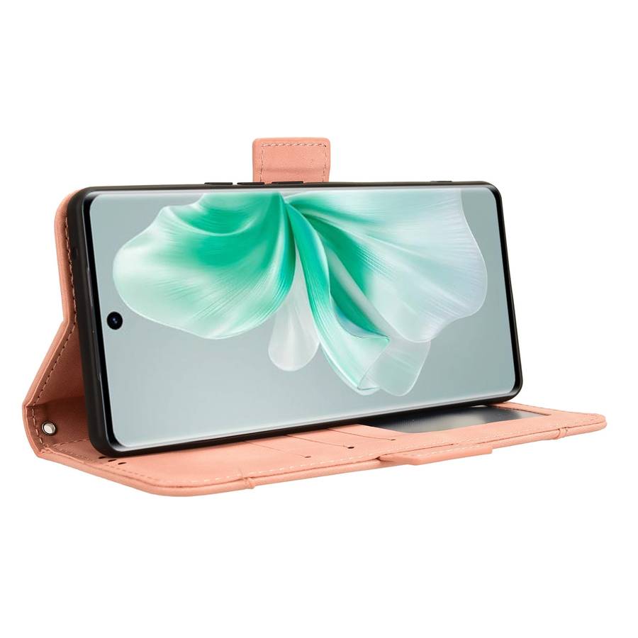 For vivo S18 5G / S18 Pro 5G Skin Feel Calf Texture Card Slots Leather Phone Case(Pink)
