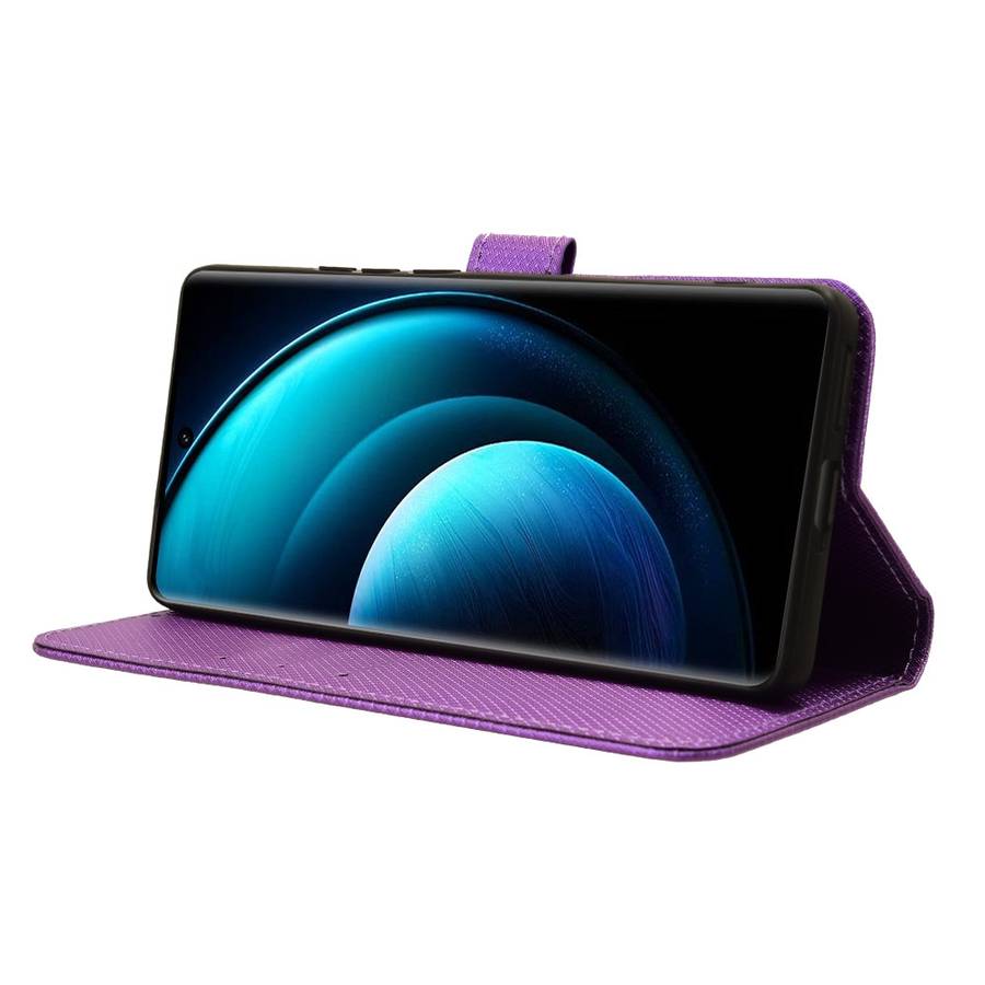 For vivo X100 5G Diamond Texture Leather Phone Case(Purple)