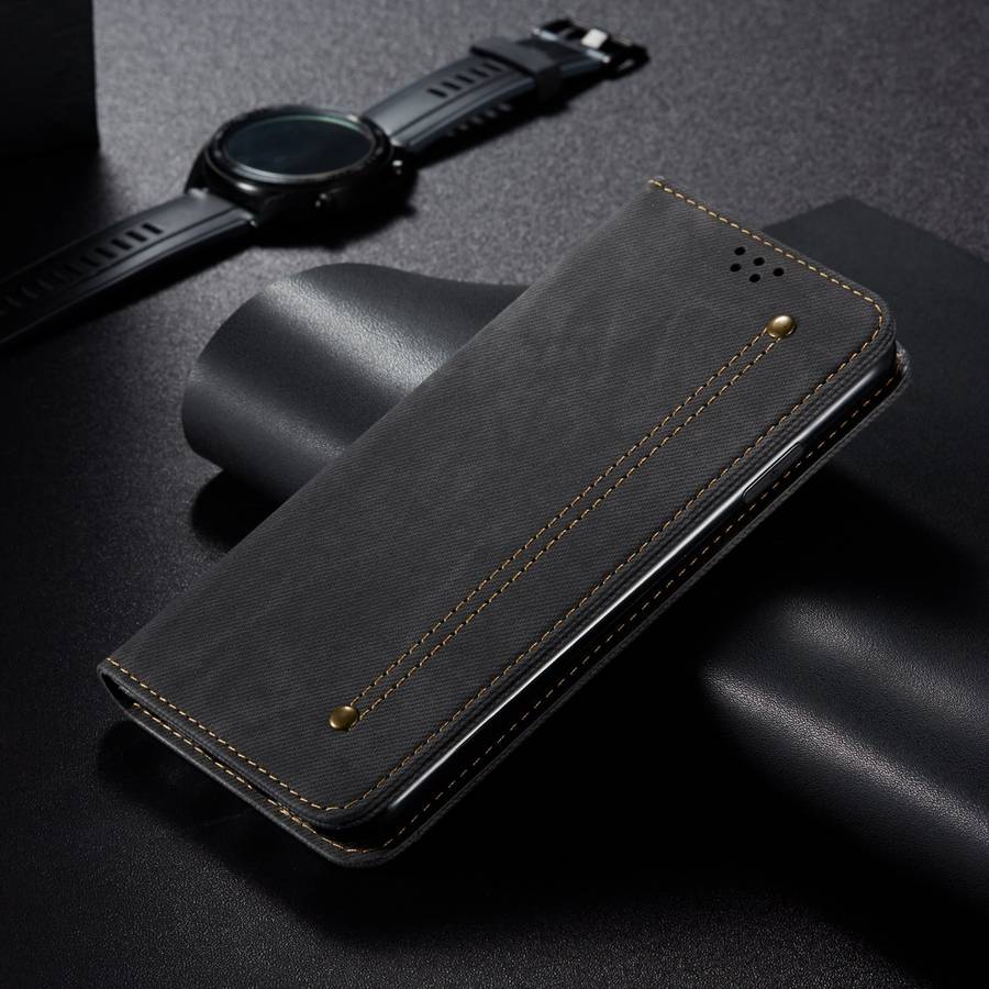 For vivo T3 / Y200E / Y100 IDN Denim Texture Flip Leather Phone Case(Black)