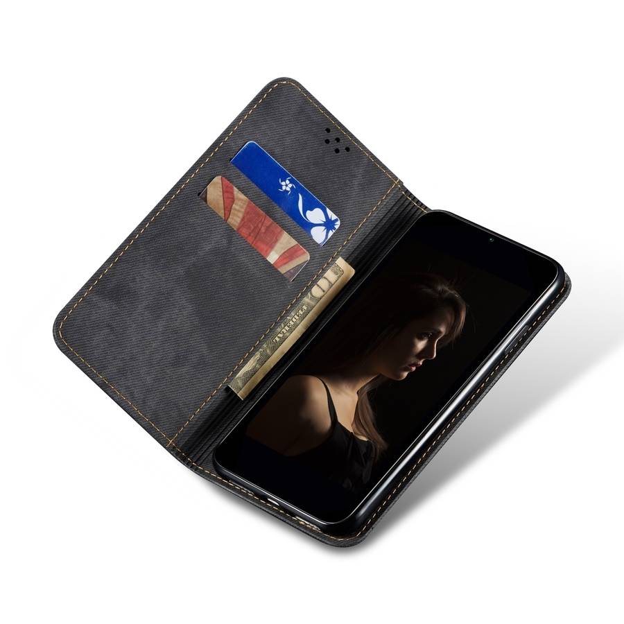 For vivo T3 / Y200E / Y100 IDN Denim Texture Flip Leather Phone Case(Black)