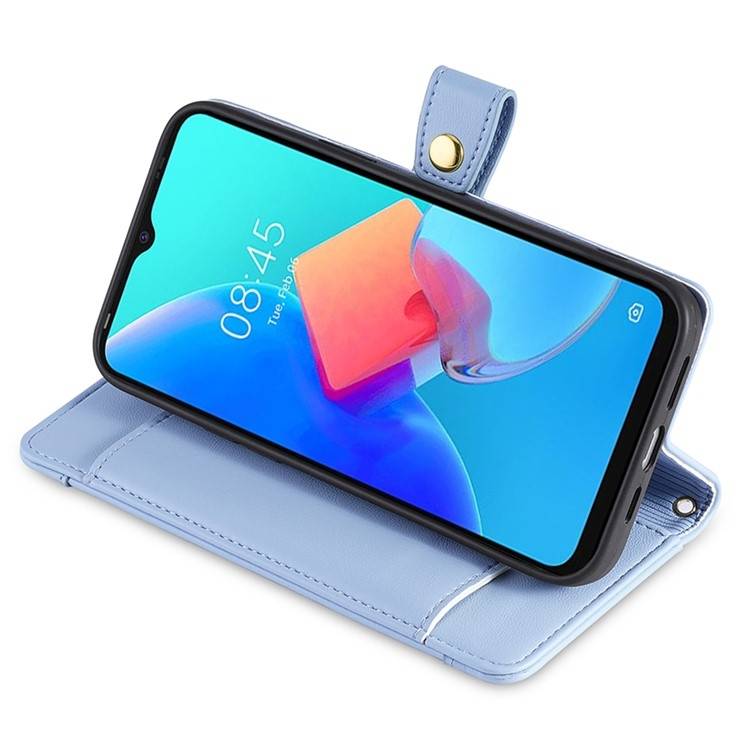 For Realme GT5 Pro 5G Sheep Texture Cross-body Zipper Wallet Leather Phone Case(Blue)