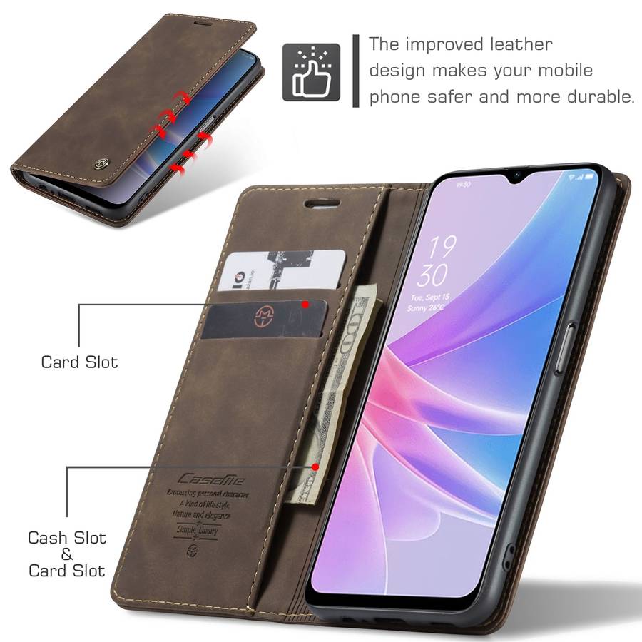 For OPPO A58 5G / A58X 5G CaseMe 013 Multifunctional Horizontal Flip Leather Phone Case(Coffee)