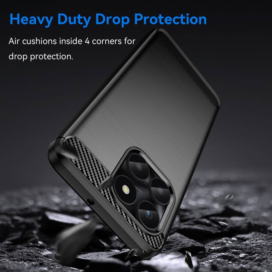 For Honor X6a Brushed Texture Carbon Fiber TPU Phone Case(Blue)