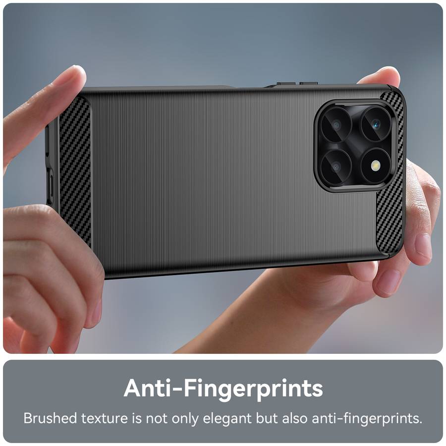 For Honor X6a Brushed Texture Carbon Fiber TPU Phone Case(Blue)