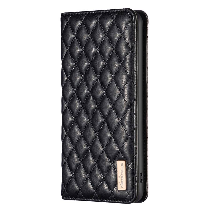 For iPhone 16 Plus Diamond Lattice Magnetic Leather Flip Phone Case(Black)