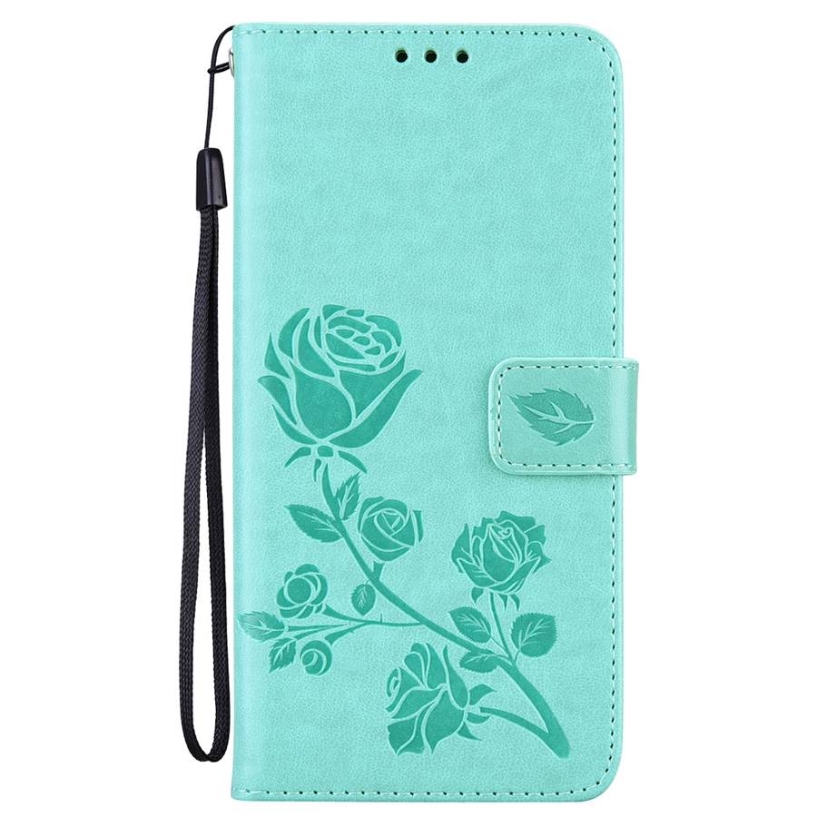 For Samsung Galaxy S23 Ultra 5G Rose Embossed Flip PU Leather Phone Case(Green)
