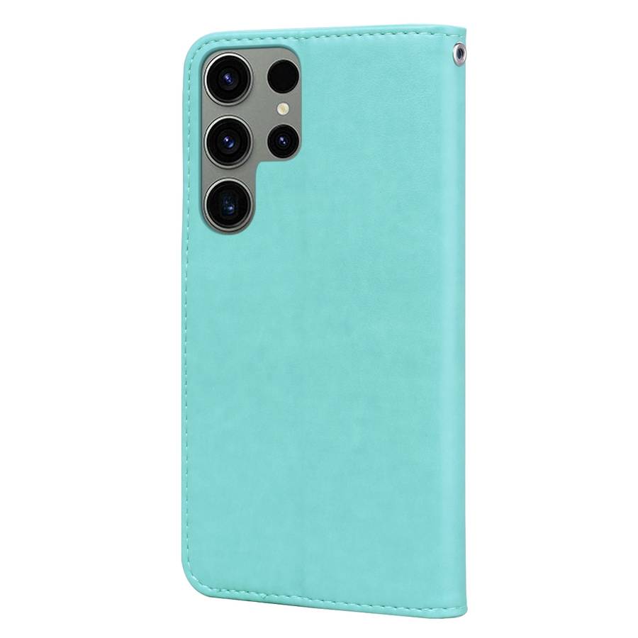For Samsung Galaxy S23 Ultra 5G Rose Embossed Flip PU Leather Phone Case(Green)