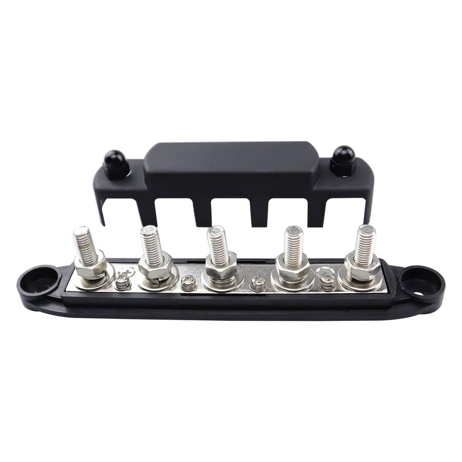CP-4122-01 RV Yacht M8 Single Row 5-way Power Distribution Block Busbar with Cover