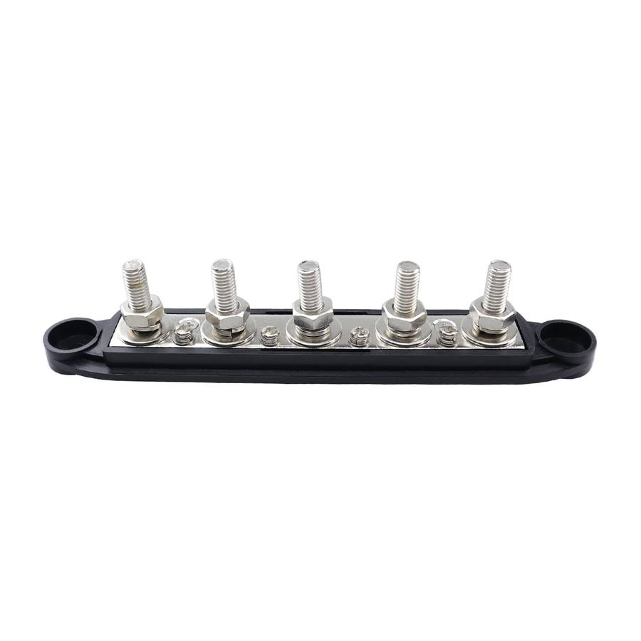 CP-4122-01 RV Yacht M8 Single Row 5-way Power Distribution Block Busbar with Cover