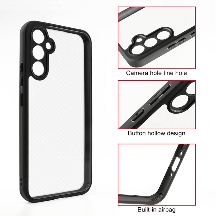 For Samsung Galaxy A34 5G Frosted TPU + Transparent PC Phone Case(Black)