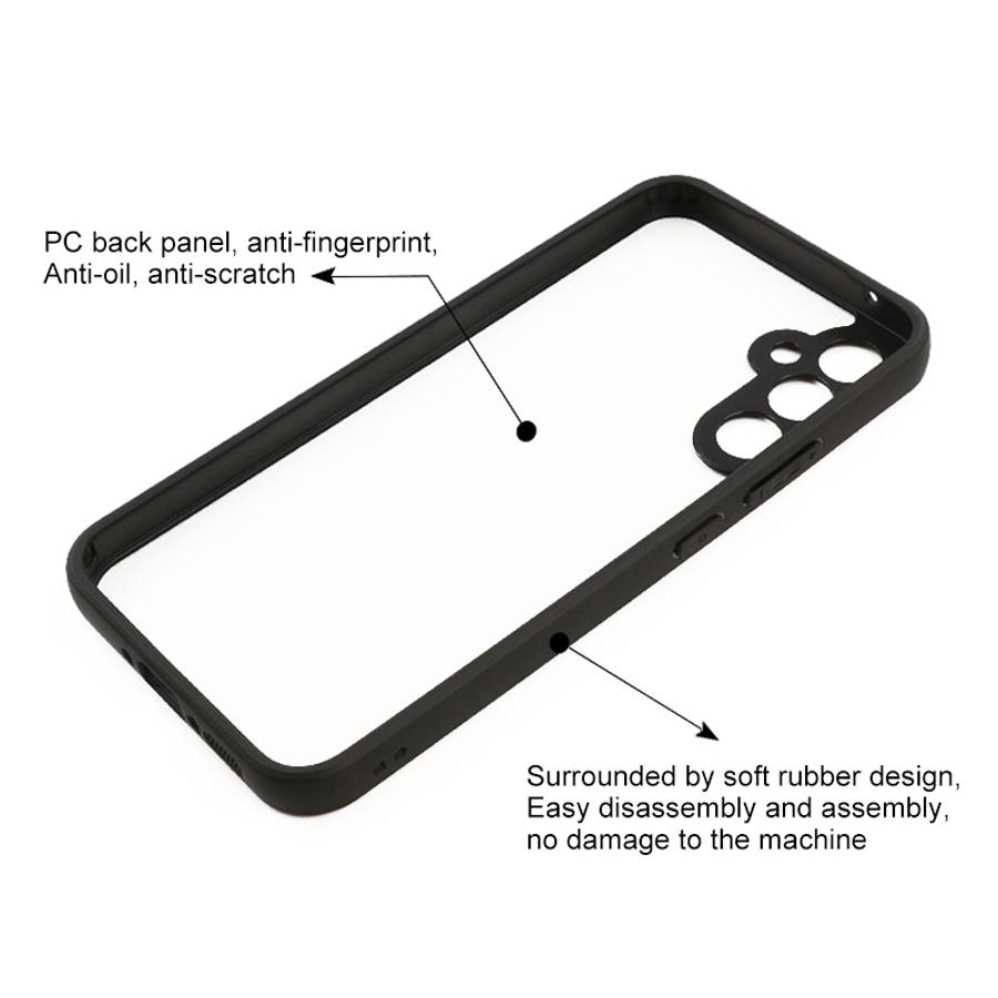 For Samsung Galaxy A34 5G Frosted TPU + Transparent PC Phone Case(Black)