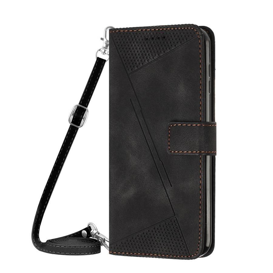 For Realme C65 4G Dream Triangle Leather Phone Case with Lanyard(Black)
