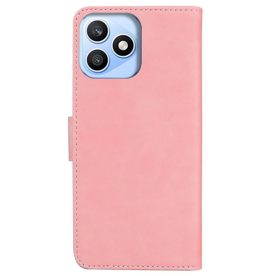 For Honor X8d 4G Skin Feel Pure Color Flip Leather Phone Case(Pink)