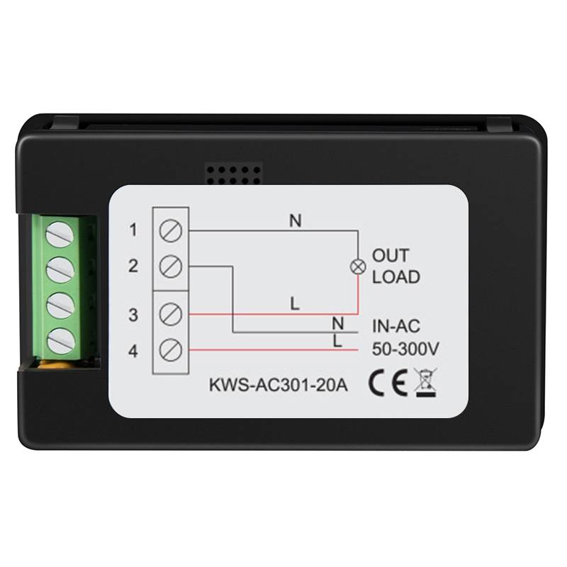 KWS-AC301-20A 50-300V AC Digital Current Voltmeter(Black)