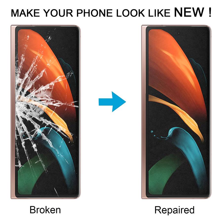 For Samsung Galaxy Z Fold SM-F900/W20 LCD Secondary Screen Outer Glass Lens with OCA Optically Cle