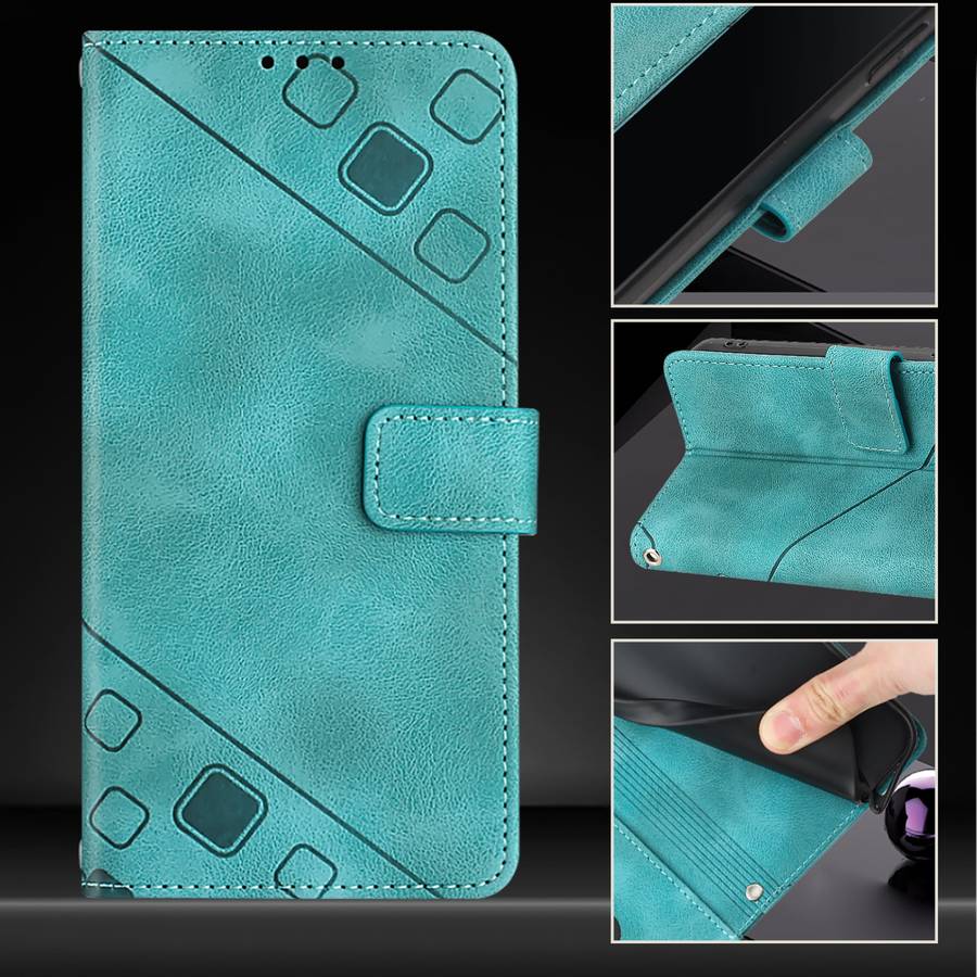 For OPPO Reno 11F 5G Global Skin-feel Embossed Leather Phone Case(Green)