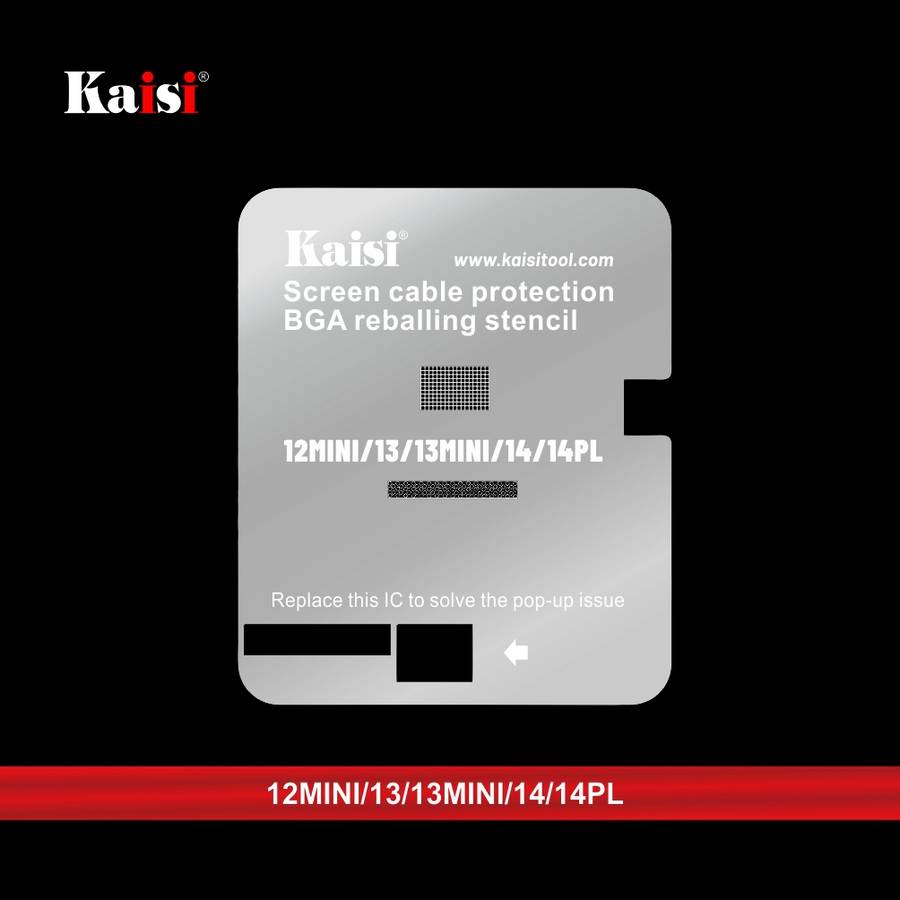 Kaisi LCD Screen IC BGA Reballing Stencil for iPhone 11 to 14 Pro Max