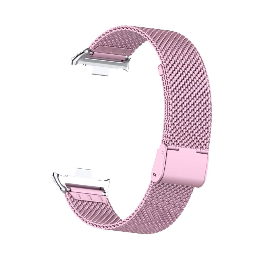 For Xiaomi Mi Band 8 Pro 18mm Steel Mesh Buckle Metal Watch Band(Rose Pink)