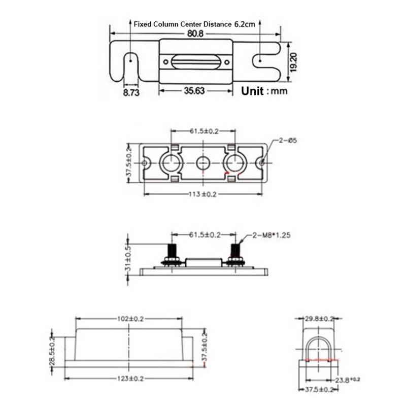 3 in 1 ANL Car Audio Modified Fuse Holder with 200A Fuse, Current:250A