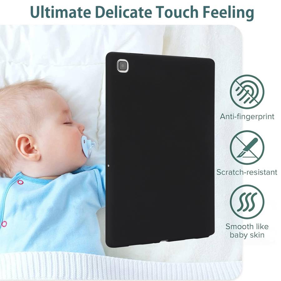 For Samsung Galaxy Tab A7 Lite / T220 Oil Spray Skin-friendly TPU Tablet Case(Black)
