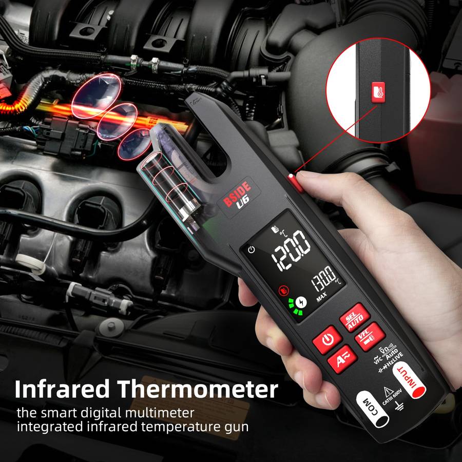 BSIDE U6 AC/DC Clamp-on Infrared Temperature Measurement Multimeter