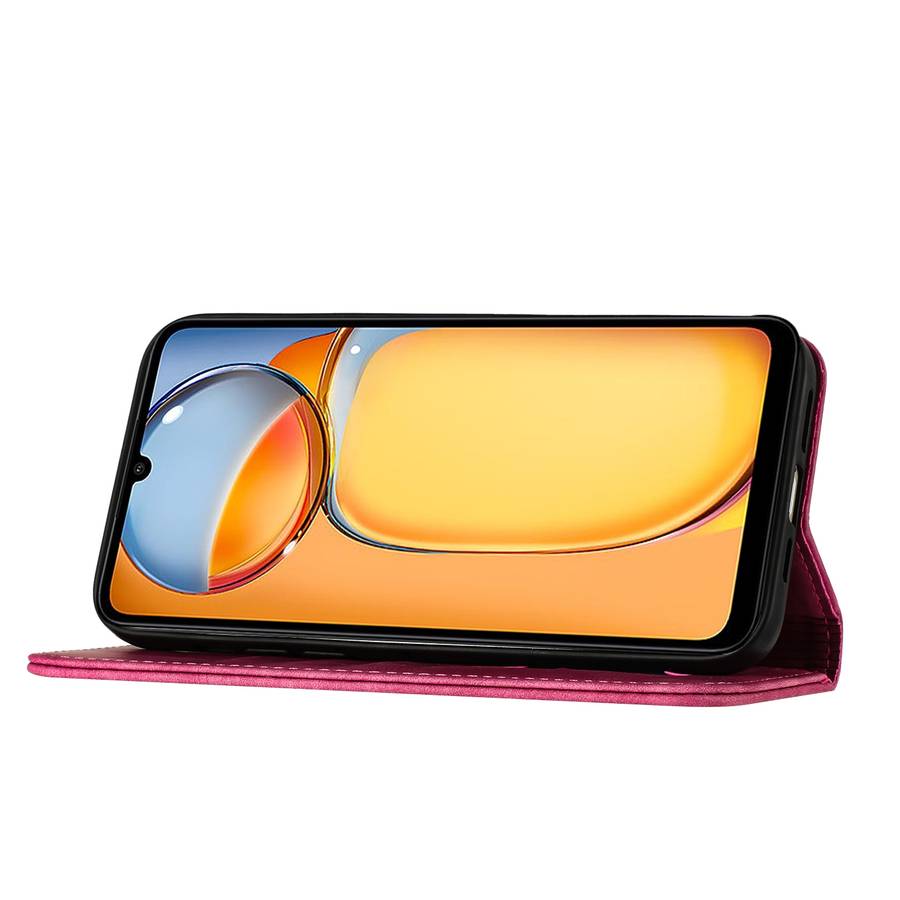 For Xiaomi Redmi 13C / POCO C65 Butterfly Cat Embossing Flip Leather Phone Case(Red)