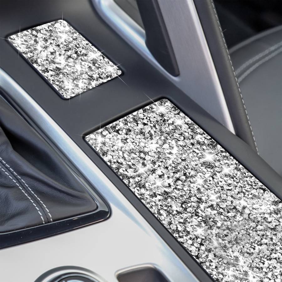 For Chevrolet Corvette C7 2014-2019 Car Cup Holder Cover Diamond Decorative Sticker, Left Drive