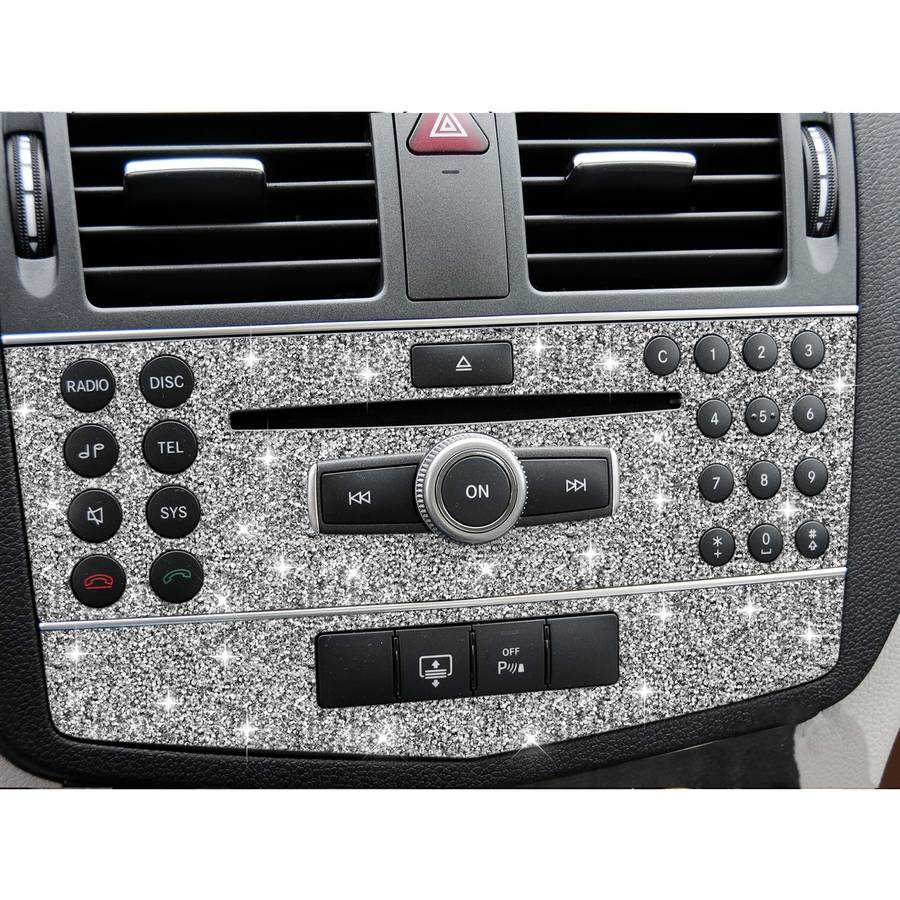 For Mercedes-Benz C-class W204 2007-2010 Car Central Control Panel C Diamond Decorative Sticker, Lef