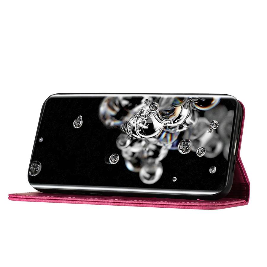 For Samsung Galaxy S21 Ultra 5G Butterfly Cat Embossing Flip Leather Phone Case(Pink)