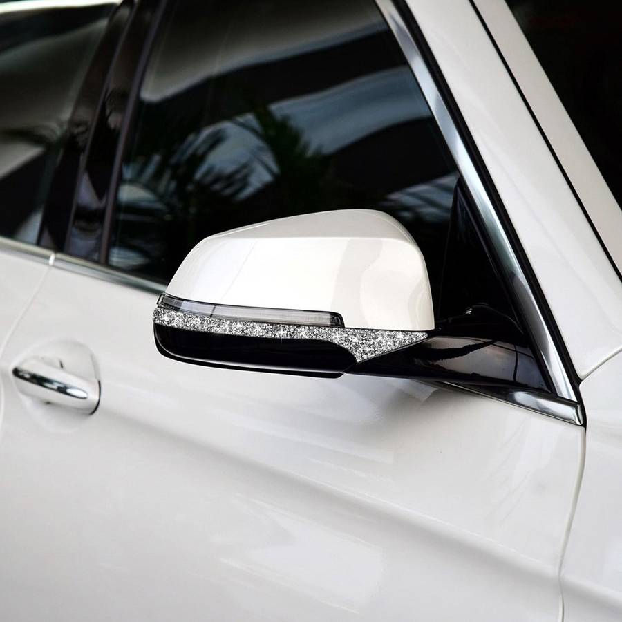 For BMW F10 5 Series 2011-2017 Car Rearview Mirror Anti-collision Diamond Decorative Sticker, Left a