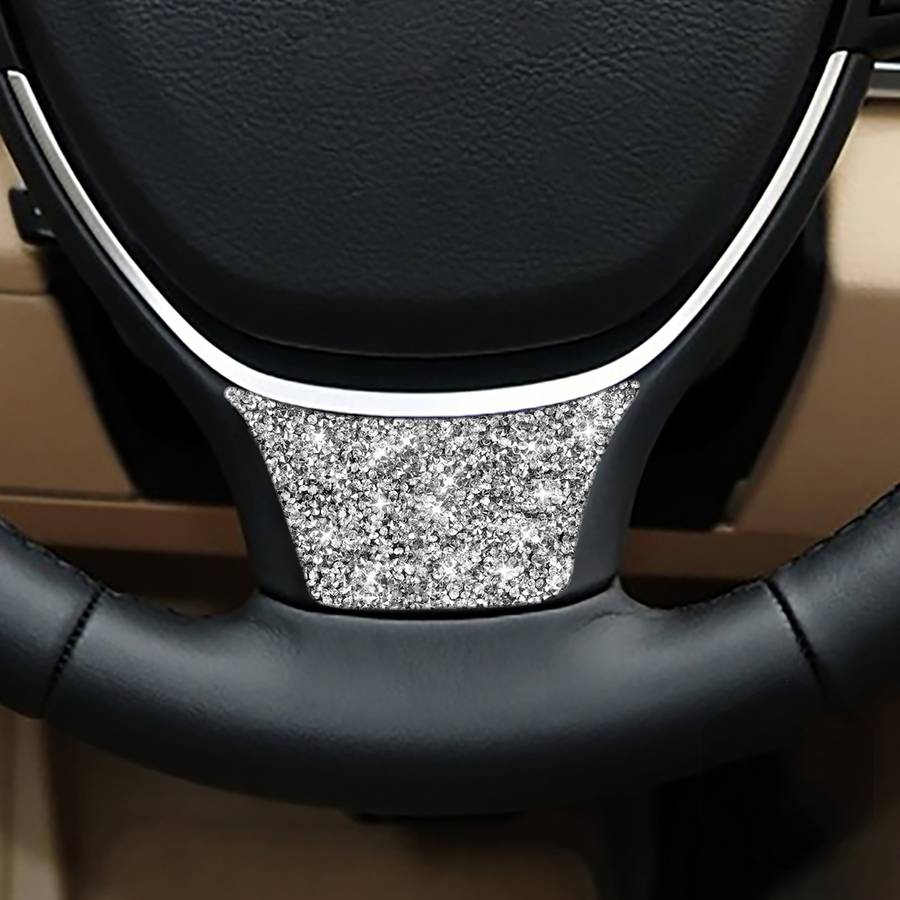 For BMW 5 Series 528 525li F10 F18 2011-2017 Car Steering Wheel A Diamond Decorative Sticker, Left a