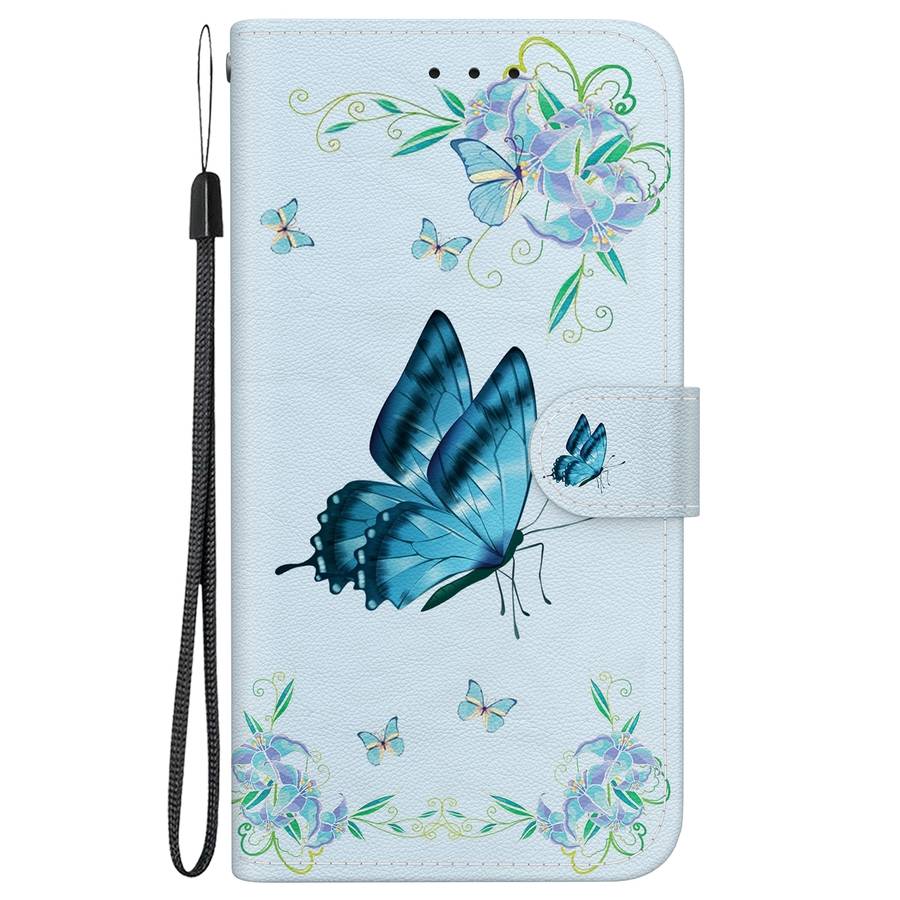 For Tecno Camon 30 Pro CL8 Crystal Texture Colored Drawing Leather Phone Case(Blue Pansies)