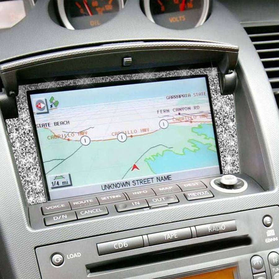For Nissan 350Z 2003-2009 Car Navigation Frame Diamond Decorative Sticker,Left and Right Drive Unive