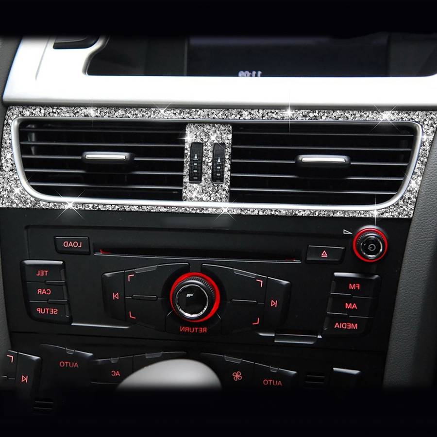 For Audi A4 / A5 / Q5 2pcs Car Air Conditioner Outlet Diamond Decoration Sticker, Right Drive