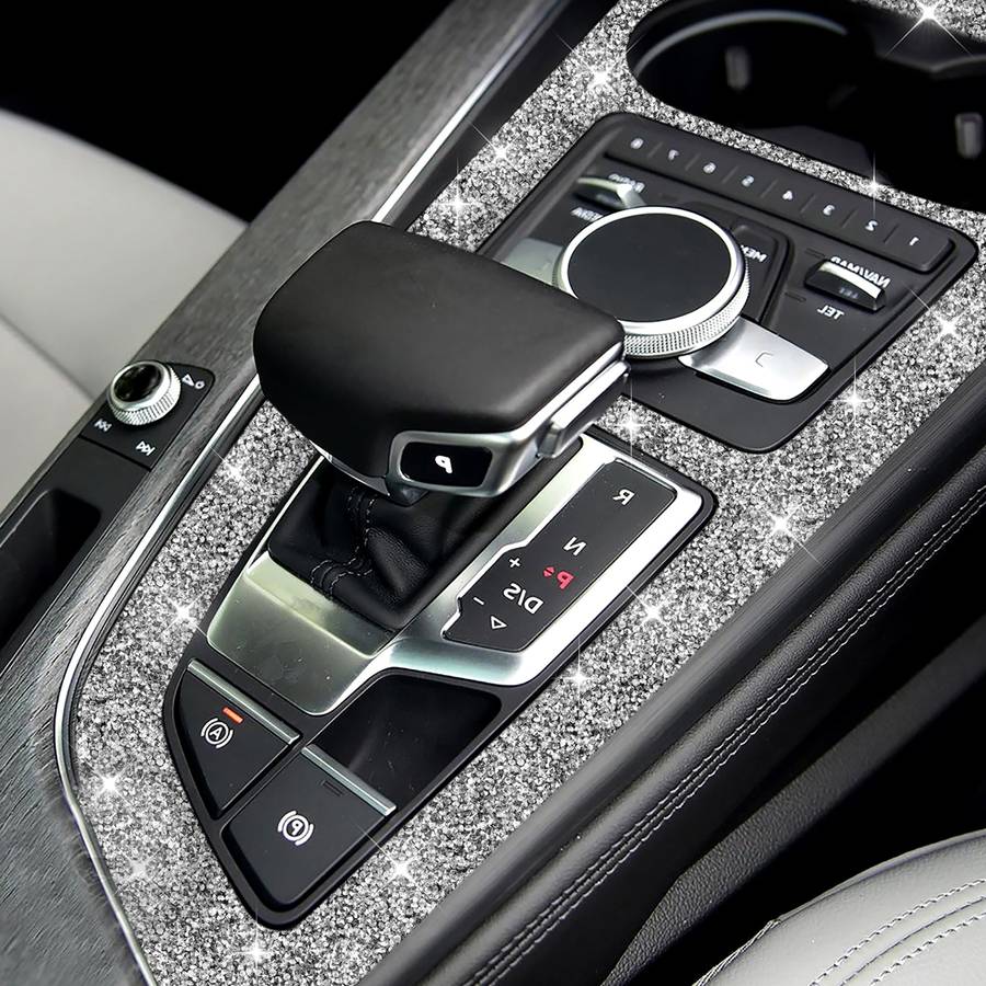 For Audi A4L / A5 2017-2019 Car Large Gear Panel Diamond Decoration Sticker, Right Drive