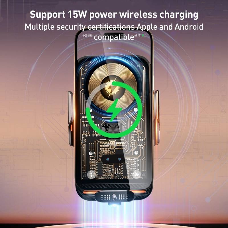 C05 Automatic Alignment Wireless Fast Charging Air Outlet Car Holder(Black)