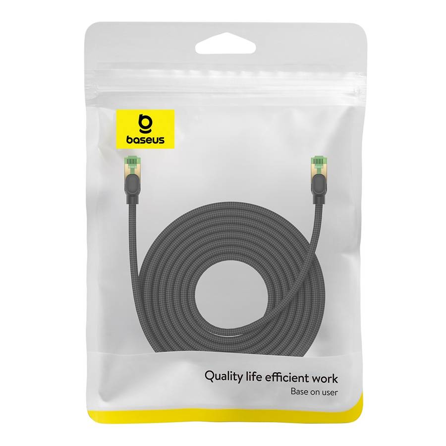 Baseus PCWL-A107 High Speed CAT8 40Gigabit Ethernet Braided Cable, Length:10m(Black)