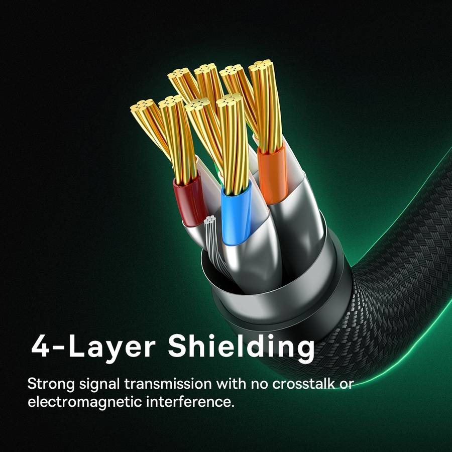 Baseus PCWL-A107 High Speed CAT8 40Gigabit Ethernet Braided Cable, Length:10m(Black)